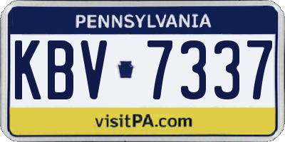 PA license plate KBV7337