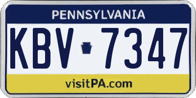 PA license plate KBV7347