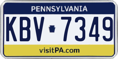PA license plate KBV7349