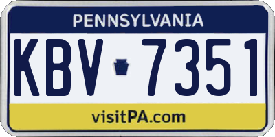 PA license plate KBV7351