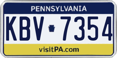 PA license plate KBV7354