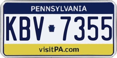 PA license plate KBV7355