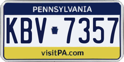 PA license plate KBV7357