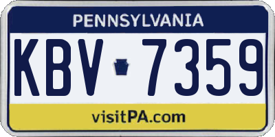 PA license plate KBV7359
