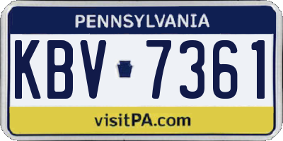 PA license plate KBV7361