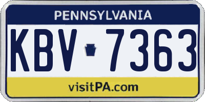 PA license plate KBV7363