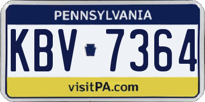 PA license plate KBV7364