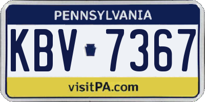 PA license plate KBV7367