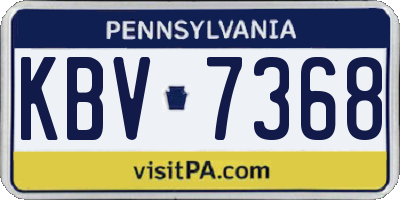 PA license plate KBV7368