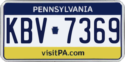 PA license plate KBV7369
