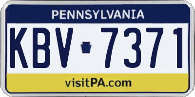 PA license plate KBV7371