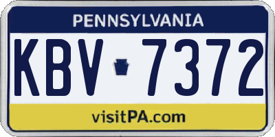 PA license plate KBV7372