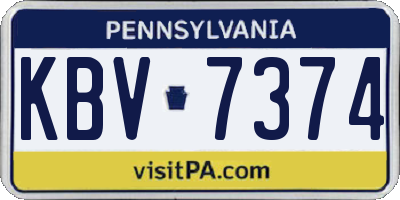 PA license plate KBV7374
