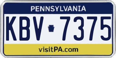 PA license plate KBV7375