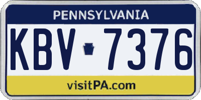 PA license plate KBV7376