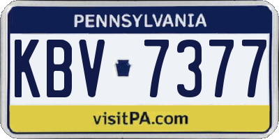 PA license plate KBV7377