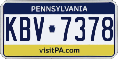 PA license plate KBV7378
