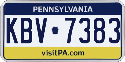 PA license plate KBV7383