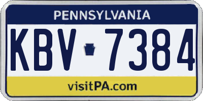 PA license plate KBV7384