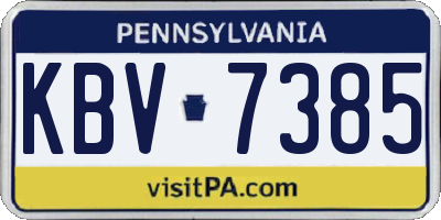 PA license plate KBV7385