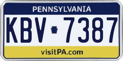 PA license plate KBV7387