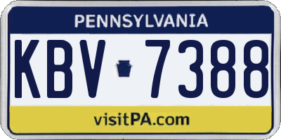 PA license plate KBV7388