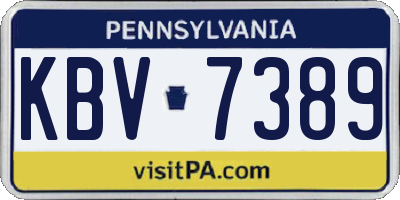 PA license plate KBV7389