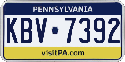 PA license plate KBV7392