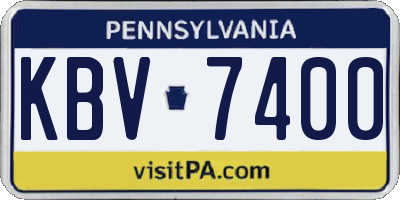 PA license plate KBV7400