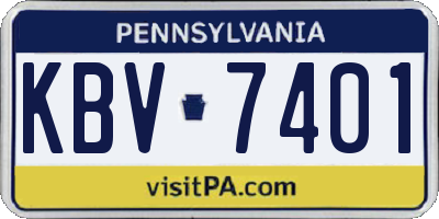 PA license plate KBV7401