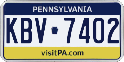 PA license plate KBV7402