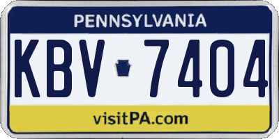 PA license plate KBV7404