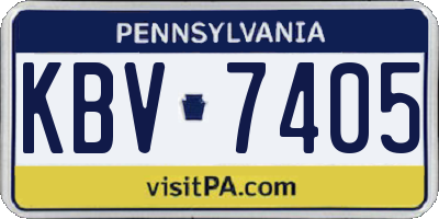 PA license plate KBV7405