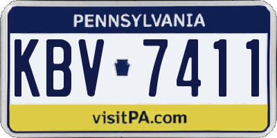 PA license plate KBV7411
