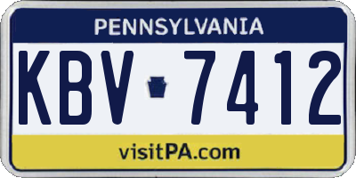 PA license plate KBV7412
