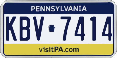 PA license plate KBV7414