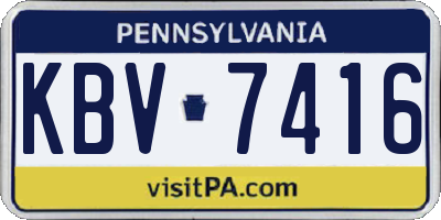 PA license plate KBV7416