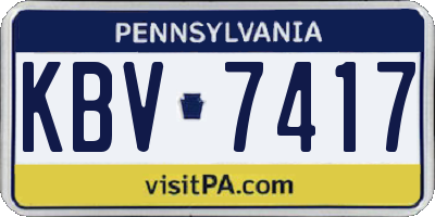 PA license plate KBV7417