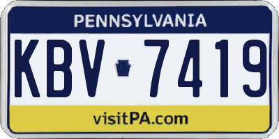 PA license plate KBV7419