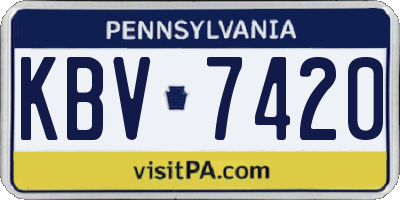 PA license plate KBV7420