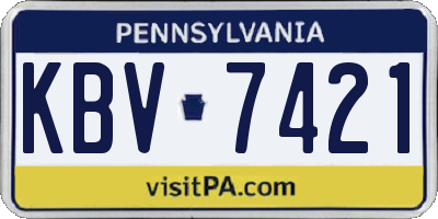 PA license plate KBV7421