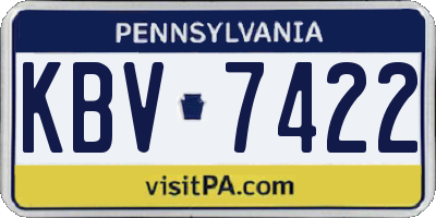 PA license plate KBV7422