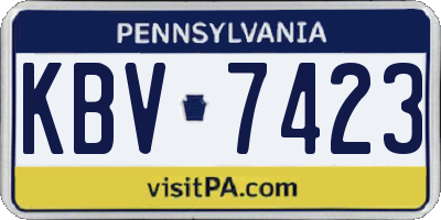 PA license plate KBV7423