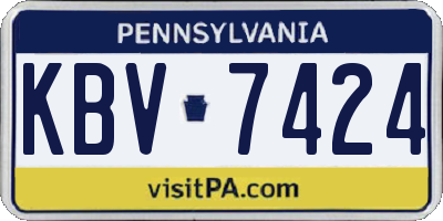 PA license plate KBV7424