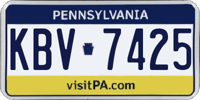 PA license plate KBV7425