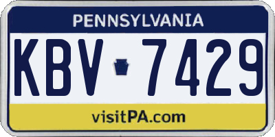 PA license plate KBV7429
