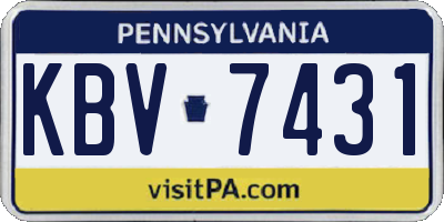 PA license plate KBV7431