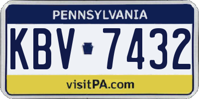 PA license plate KBV7432