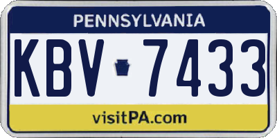 PA license plate KBV7433