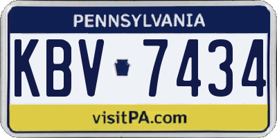 PA license plate KBV7434